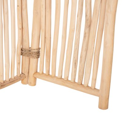 DIVIDER WITH 5 LEAFS ZENDOR HM4320 TEAK BRANCHES IN NATURAL 216-275x180Hcm.