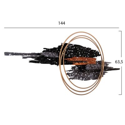 ДЕКОР ЗА СТЕНА HM4196 МЕТАЛ В ЧЕРНО-АНТРАЦИТ-ЗЛАТО 144x63,5Hcm.