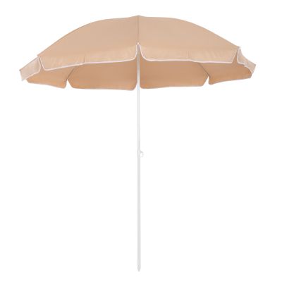 BEACH UMBRELLA WITH 8 FIBERGLASS SPOKES 2.00m HM6015.04 MOCHA COLOR-WHITE POLE