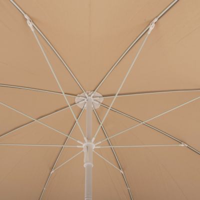 BEACH UMBRELLA WITH 8 FIBERGLASS SPOKES 2.00m HM6015.04 MOCHA COLOR-WHITE POLE