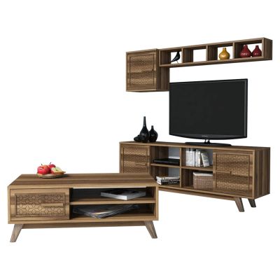 LIVING ROOM COMPOSITION HM11852.01 2PCS MELAMINE IN WALNUT