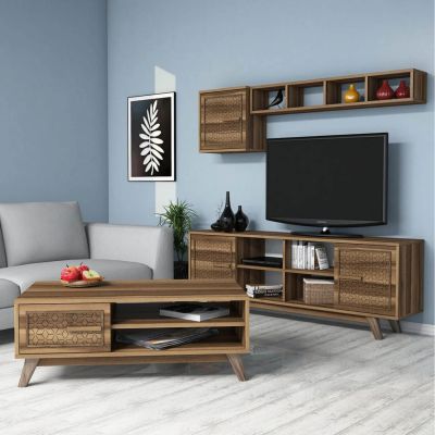 LIVING ROOM COMPOSITION HM11852.01 2PCS MELAMINE IN WALNUT