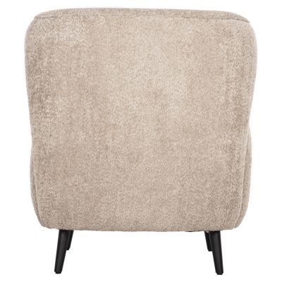 ARMCHAIR KRYLY HM9593.07 BEIGE BOUCLE FABRIC-BLACK WOODEN LEGS 83x87x89Hcm.