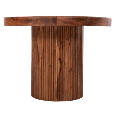 COFFEE TABLE ROUND RAJJEH HM9693 SOLID ACACIA WOOD IN NATURAL COLOR Φ60x45Hcm.