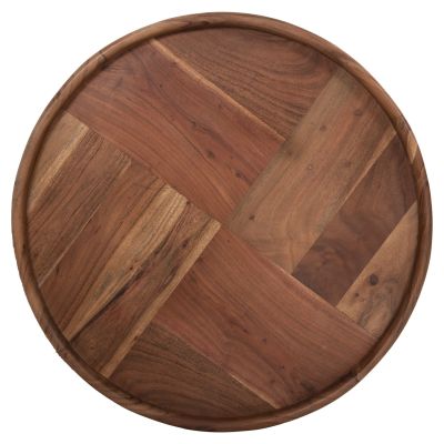 COFFEE TABLE ROUND RAJJEH HM9693 SOLID ACACIA WOOD IN NATURAL COLOR Φ60x45Hcm.