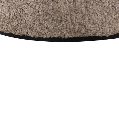 STOOL ROUND LINNER HM9604.08 BOUCLE FABRIC BEIGE-BLACK DETAIL D38x44 cm.