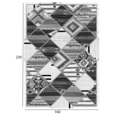 HM7675.21 160X230см, етно килим, сив, ресни
