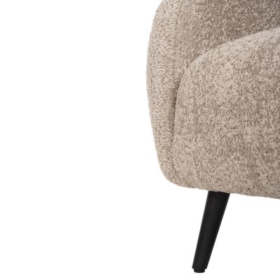 ARMCHAIR KRYLY HM9593.07 BEIGE BOUCLE FABRIC-BLACK WOODEN LEGS 83x87x89Hcm.