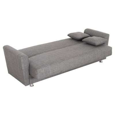 SOFA-BED 3-SEATER ANDRE HM3282.03 ANTHRACITE FABRIC-STORAGE SPACE 214x82x84Hcm.