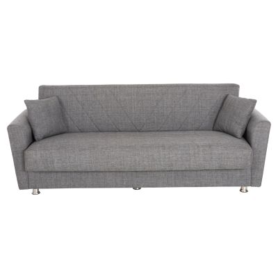 SOFA-BED 3-SEATER ANDRE HM3282.03 ANTHRACITE FABRIC-STORAGE SPACE 214x82x84Hcm.