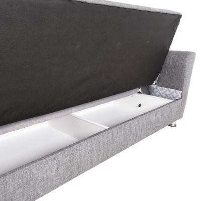 SOFA-BED 3-SEATER ANDRE HM3282.03 ANTHRACITE FABRIC-STORAGE SPACE 214x82x84Hcm.