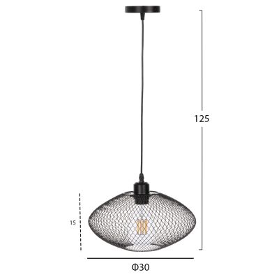 ПАНЕЛ HM4094 ЧЕРНА МЕТАЛНА МРЕЖЕСТА КАПА Φ30x125Hcm.