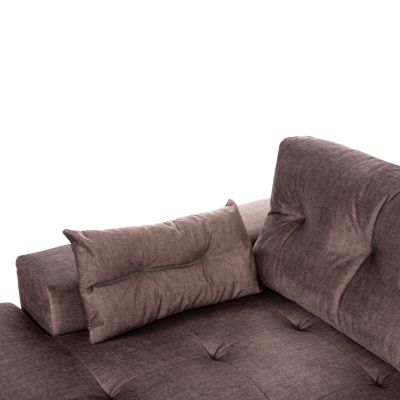 CORNER (LEFT) SOFA-BED WITH STORAGE SPACE CLANCY HM3281.03L BROWN FABRIC 308x181x92Hcm.