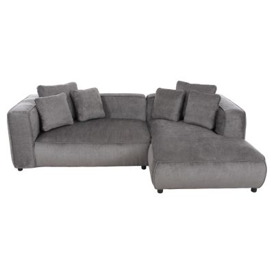 CORNER SOFA 3-SEATER GRACE HM3280.03R GREY FABRIC 252x105-160x70-90Hcm.