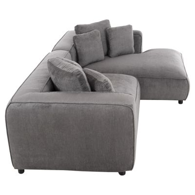 CORNER SOFA 3-SEATER GRACE HM3280.03R GREY FABRIC 252x105-160x70-90Hcm.