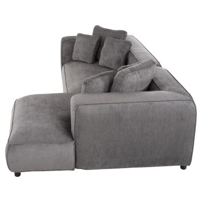 CORNER SOFA 3-SEATER GRACE HM3280.03R GREY FABRIC 252x105-160x70-90Hcm.