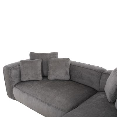 CORNER SOFA 3-SEATER GRACE HM3280.03R GREY FABRIC 252x105-160x70-90Hcm.