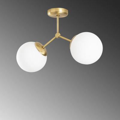 METALLIC PENDANT LIGHT IN GOLD AND WHITE HM7262 44Χ15Χ28 cm.