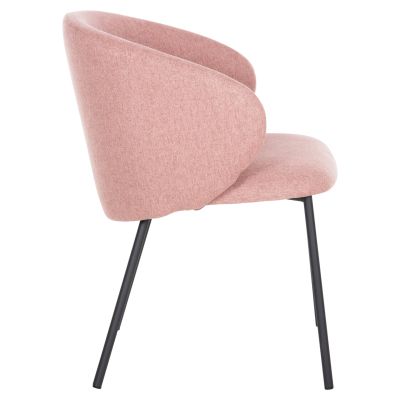 DINING CHAIR ISIAH HM9615.02 DUSTY PINK FABRIC-BLACK METAL LEGS 56x56x76Hcm.