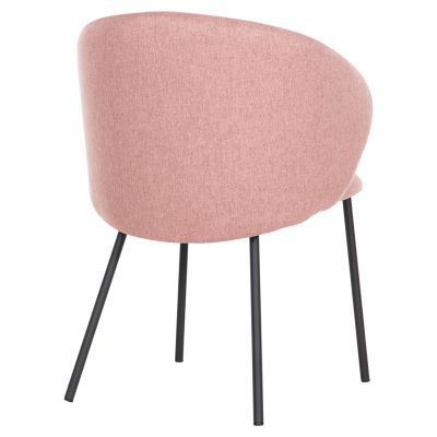 DINING CHAIR ISIAH HM9615.02 DUSTY PINK FABRIC-BLACK METAL LEGS 56x56x76Hcm.