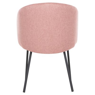 DINING CHAIR ISIAH HM9615.02 DUSTY PINK FABRIC-BLACK METAL LEGS 56x56x76Hcm.