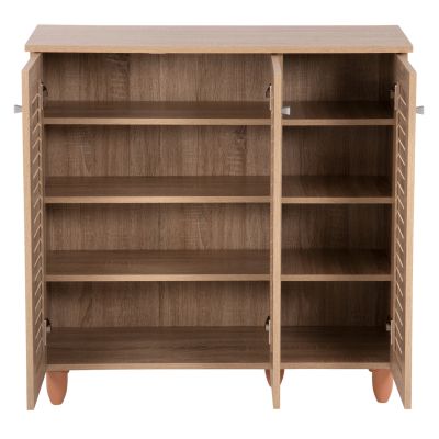 SHOE CABINET PROLLY HM9609.02 MELAMINE IN SONOMA-3 DOORS-4 SHELVES 87x32x88Hcm.