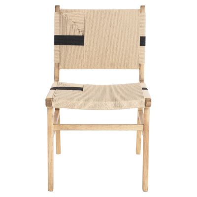 LEISURE CHAIR RUBBERWOOD AND ROPE IN NATURAL RUSTIC COLOR 50x60x88Hcm.HM9323.01