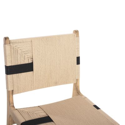 LEISURE CHAIR RUBBERWOOD AND ROPE IN NATURAL RUSTIC COLOR 50x60x88Hcm.HM9323.01