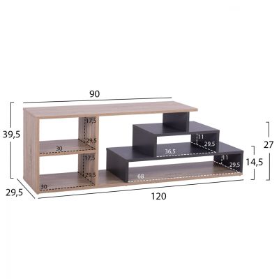 TV UNIT HUGH HM8764.02 120X29.5X39.5Y cm. SONAMA GRAY