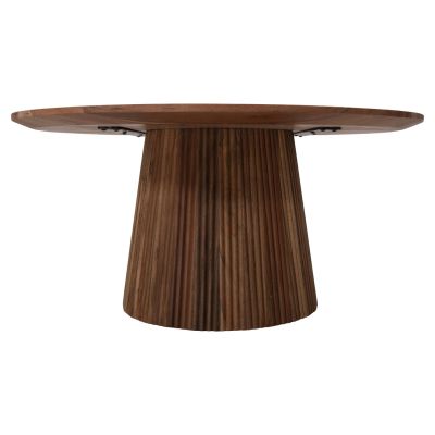 COFFEE TABLE ROUND GROOT HM9697 SOLID ACACIA WOOD IN NATURAL COLOR Φ80x48Hcm.