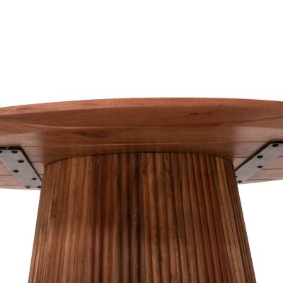 COFFEE TABLE ROUND GROOT HM9697 SOLID ACACIA WOOD IN NATURAL COLOR Φ80x48Hcm.