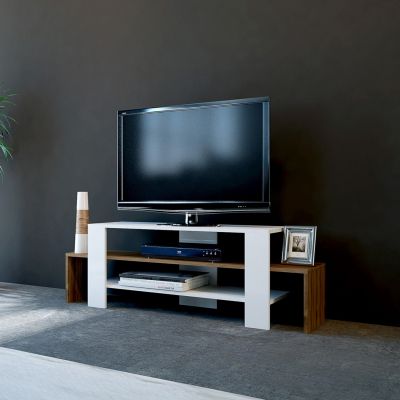 MELAMINE TV FURNITURE HM103.01 WHITE WALNUT 120x29,5x40Y cm.