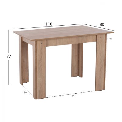 KITCHEN TABLE HM2428.01 KELVIN SONOMA OAK110x80x77Yec.