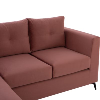 ΡONZA corner sofa, dusty pink, high leg, 2pcs, reversible, stain-resistant and water-repellent fabric