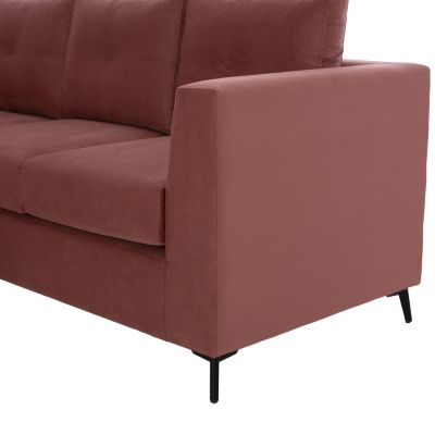 ΡONZA corner sofa, dusty pink, high leg, 2pcs, reversible, stain-resistant and water-repellent fabric