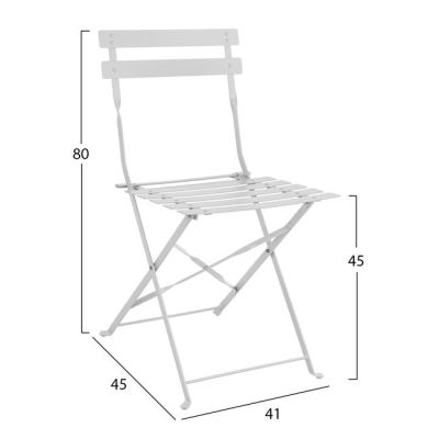 Комплект Трапезна Маса 3 части Бяла HM5527.02 С Маса D60x72см