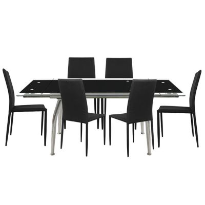 Set dining table 7 pieces Table Loca 170x80- Teta Black HM10010.02