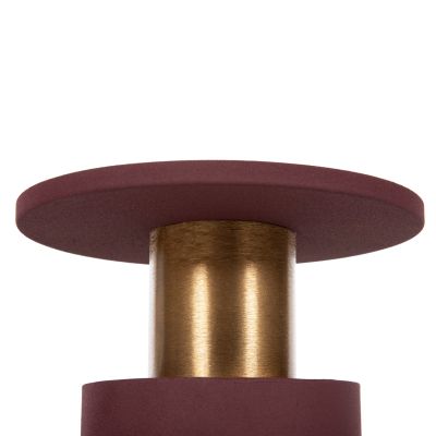 SIDE TABLE PUNJAB HM4240.06 METAL IN BRICK-RED-GOLD/BRASS Φ30.5x42Hcm.