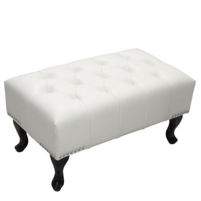 PIANO STOOL T.CHESTERFIELD EMMA HM226.02 PU WHITE-BLACK LEGS 80x44x39Hcm