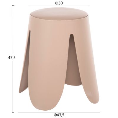 STOOL DENTY HM9619.04 POLYPROPYLENE IN CAPPUCCINO-PU SEAT IN CAPPUCCINO Φ30x47.5Hcm.