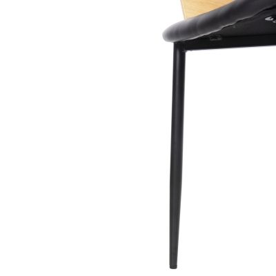 DINING CHAIR VELP HM9616.01 WOOD IN NATURAL-BLACK PU-BLACK METAL LEGS 55,5x50x79Hcm.