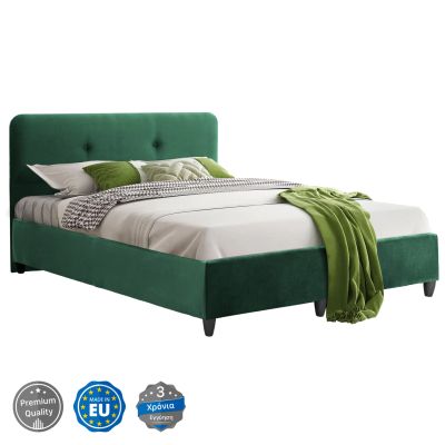 HM637.13 BED DOLORES, CYPRESS GREEN VELVET, 150X200