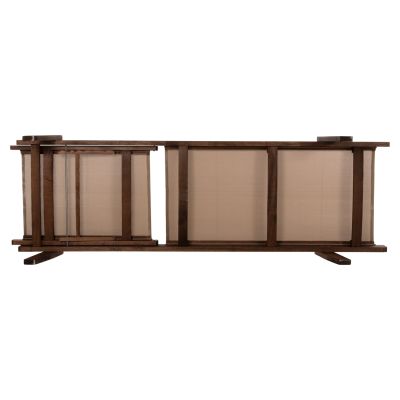 SUNBED PROFESSIONAL CRETA BEECH WOOD IN WALNUT COLOR & MOCHA TEXTILENE 200x61-66x31-91Hcm.HM10356.06