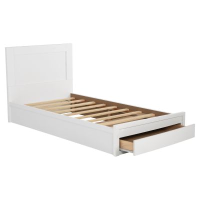 BED MELANY HM346.05 WITH 1 DRAWER- WHITE 90X190 cm.