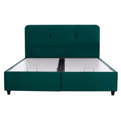 Bed DOLORES HM631.13, cypress green velvet, storage space, 160x200cm