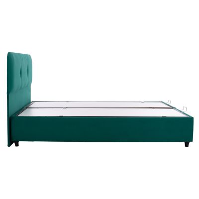 Bed DOLORES HM631.13, cypress green velvet, storage space, 160x200cm