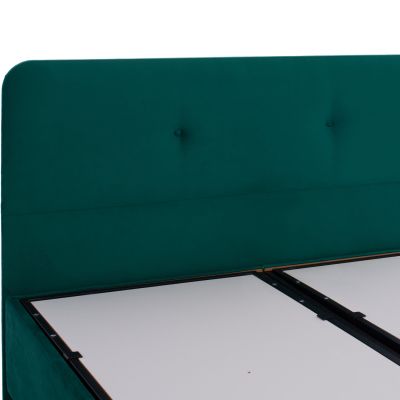 Bed DOLORES HM631.13, cypress green velvet, storage space, 160x200cm