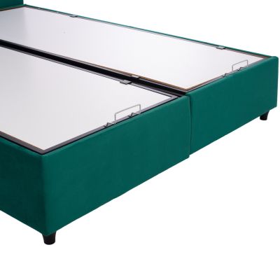 Bed DOLORES HM631.13, cypress green velvet, storage space, 160x200cm