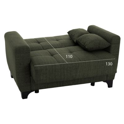 HM11748.05 sofa-bed set of 2-seater and 3-seater, dark olive