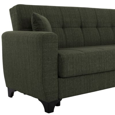 HM11748.05 sofa-bed set of 2-seater and 3-seater, dark olive